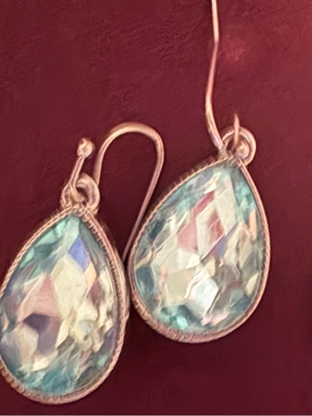 Kendra Scott Aqua Teardrop Faceted Dangle Earrings
